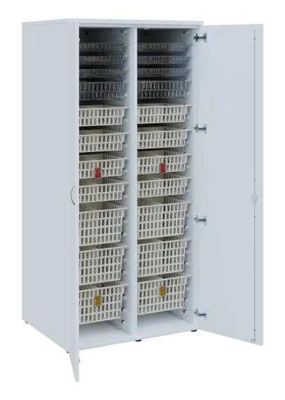 EUROMEDICA D - 90 skříň léková boxová, 2-dveřová, 1950x900x735, korpus bílý, dvířka bílá